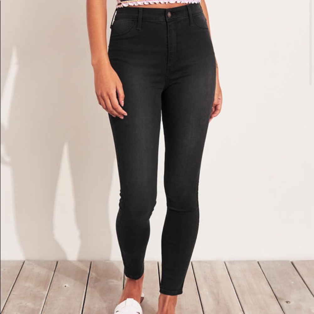 black washed hollister jean leggings
